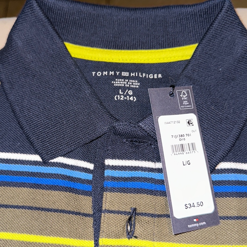 NWT Tommy Hilfiger boys shirt sz L(12/14)